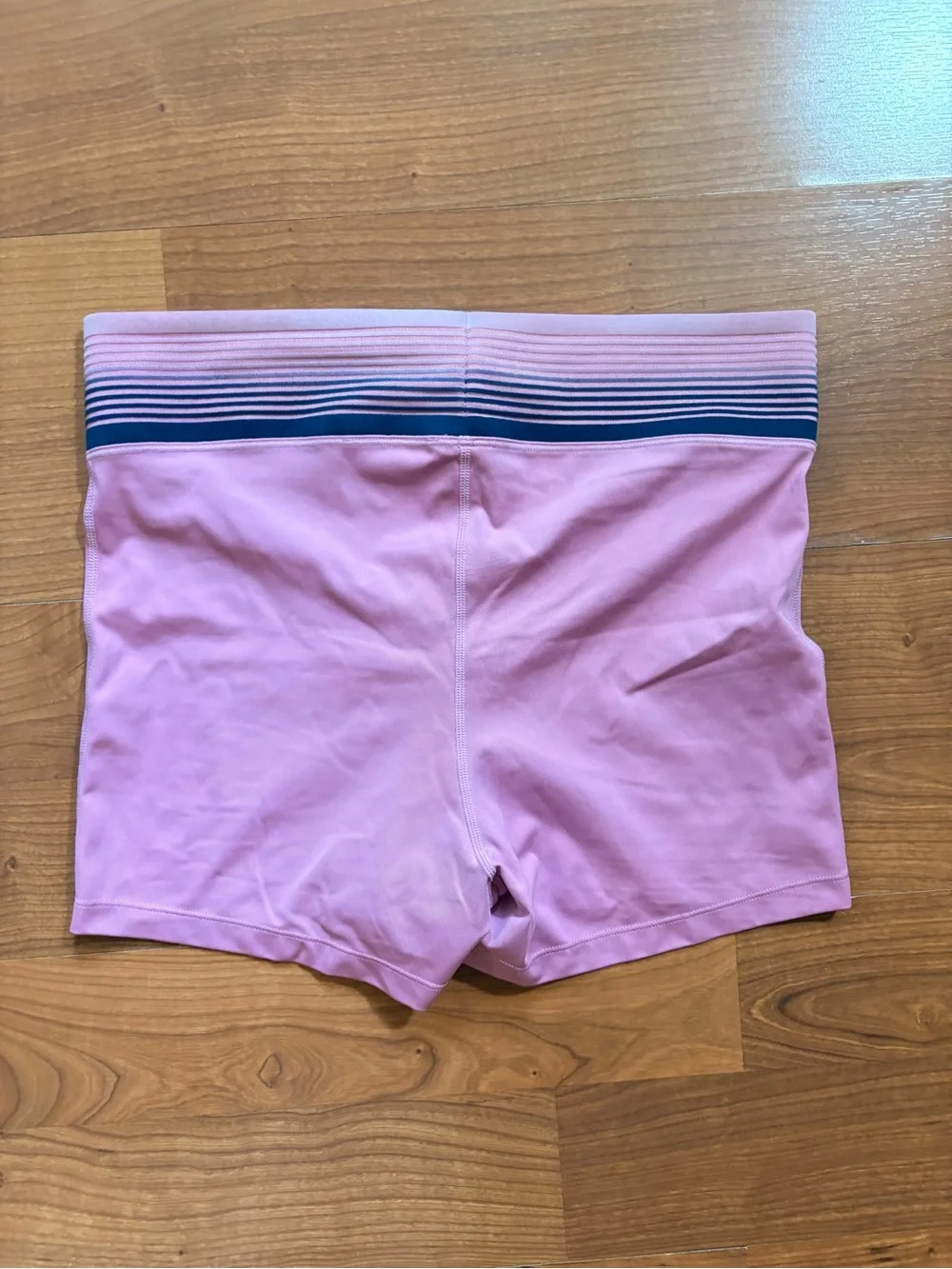 Nike Pro Pink Spandex with Navy-Striped Waistband